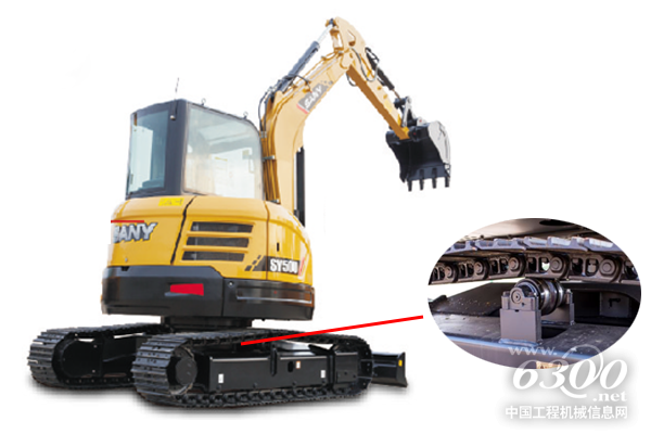 ▲ 三一SY50U采用三一专供的<a href=//product.d1cm.com/brand/kubota/ target=_blank>久保田</a>发动机